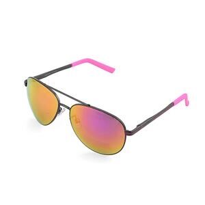 Adrienne Vittadini Aviator Sunglasses Gunmetal and Pink